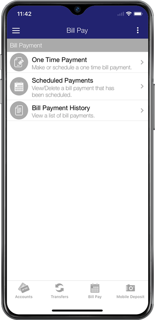 Greater State Bank mobile banking: bill payment, scheduled payments, bill payment history.