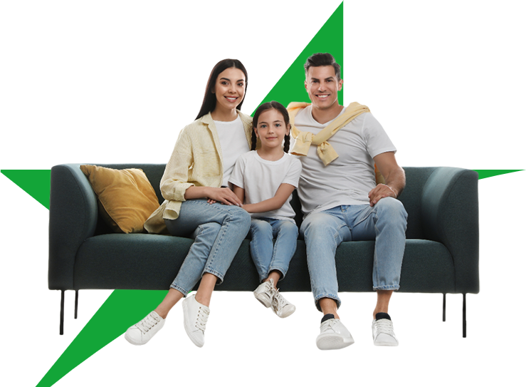 Mortgage loans: happy family of 3