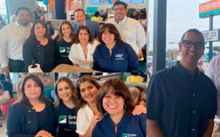 Greater State Bank was invited to attend the grand opening of Schlotzsky's