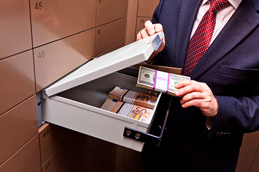 safe deposit boxes at bank